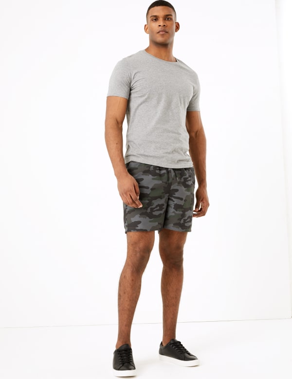 Quick Dry Camouflage Print Swim Shorts