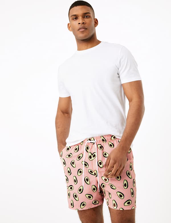 Quick Dry Avocado Print Swim Shorts
