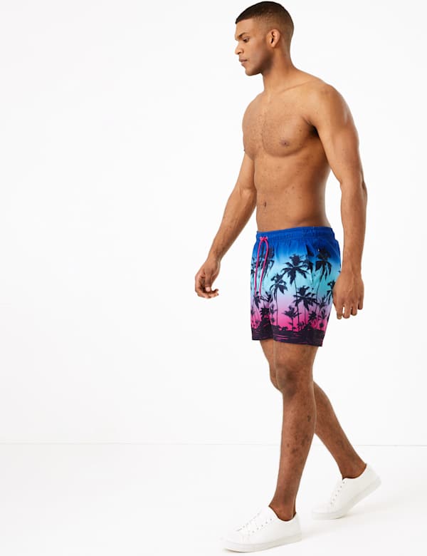 Quick Dry Dip Dye Print Swim Shorts