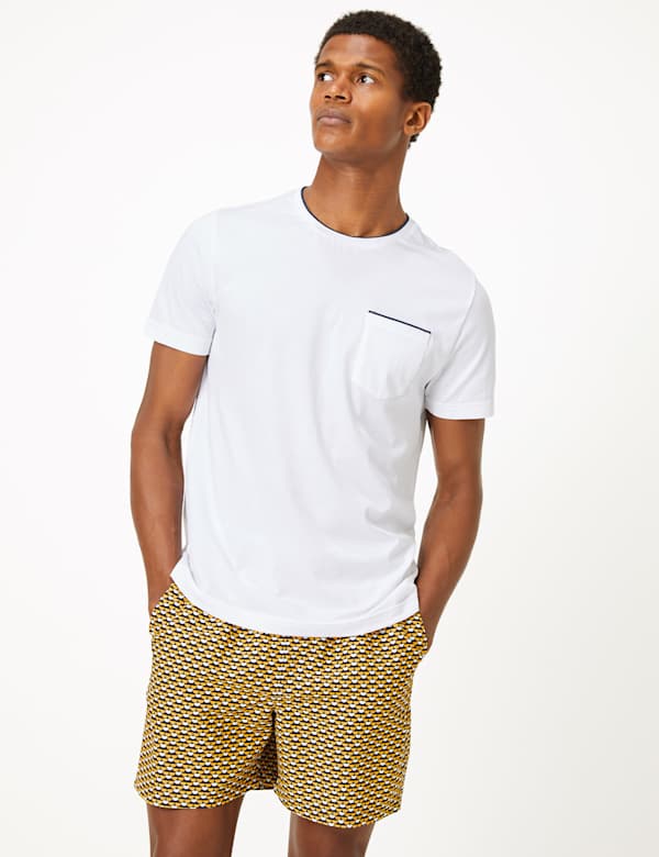 Quick Dry Geometric Swim Shorts