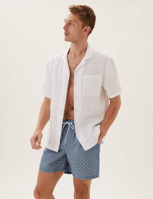 Quick Dry Geometric Swim Shorts