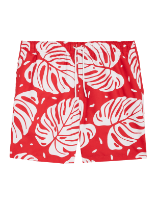 

Mens M&S Collection Quick Dry Palm Print Swim Shorts - Orange, Orange