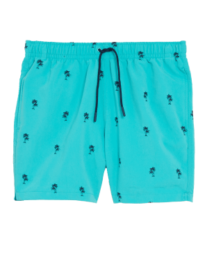 

Mens M&S Collection Quick Dry Embroidered Palm Tree Swim Shorts - Bright Jade, Bright Jade