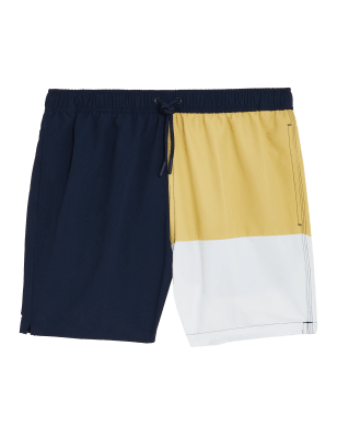 

Mens M&S Collection Quick Dry Colour Block Swim Shorts - Navy Mix, Navy Mix