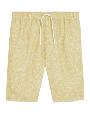 

Mens M&S Collection Schnell trocknende Badeshorts mit Linienmuster - Yellow Mix, Yellow Mix