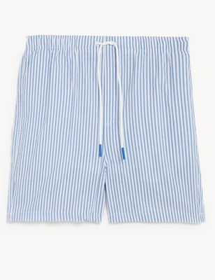 

Mens M&S Collection Quick Dry Striped Seersucker Swim Shorts - Cornflower, Cornflower