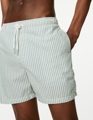 Quick Dry Striped Seersucker Swim Shorts - NZ