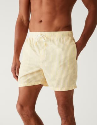 

Mens M&S Collection Quick Dry Striped Seersucker Swim Shorts - Sunshine, Sunshine