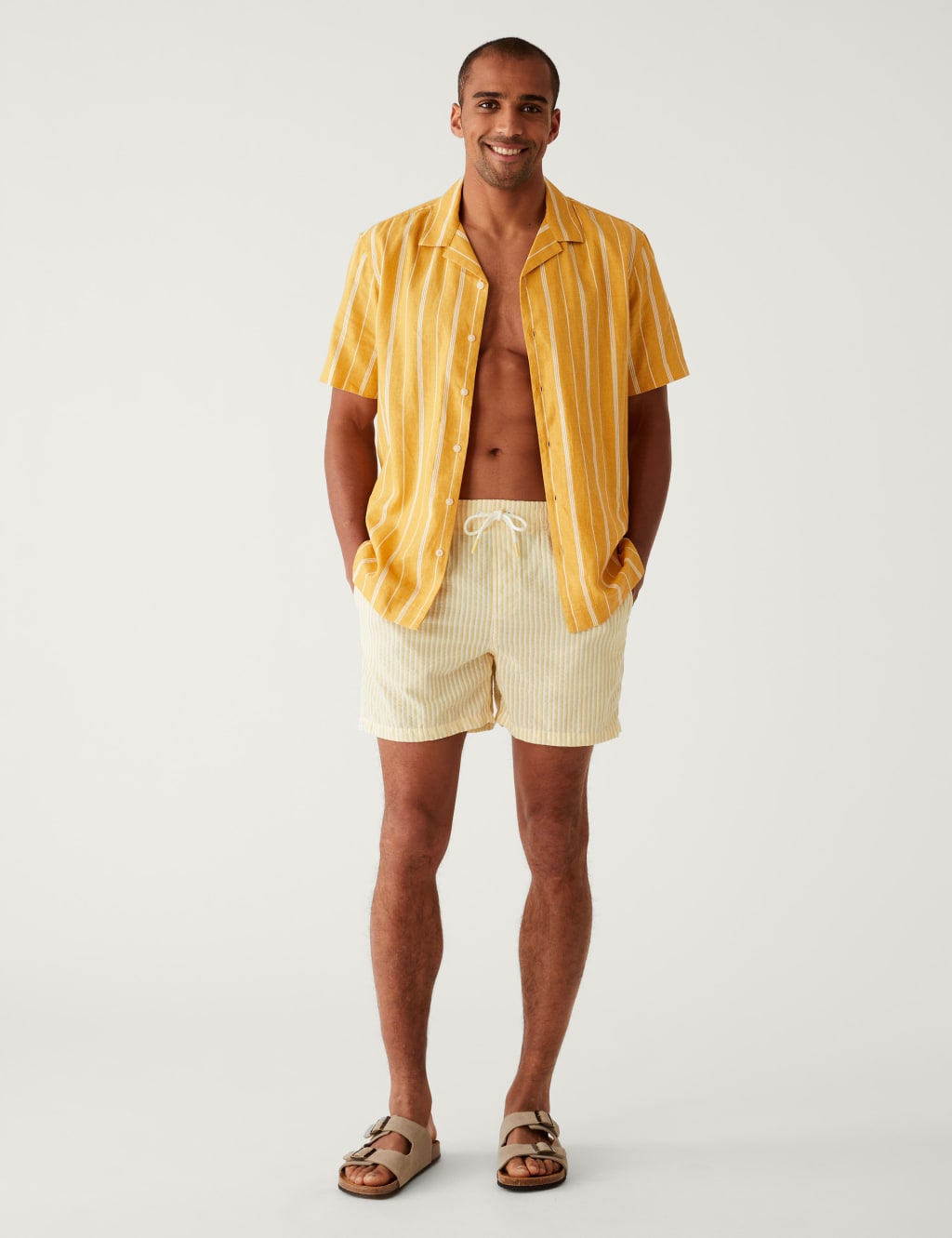 Quick Dry Striped Seersucker Swim Shorts image 3