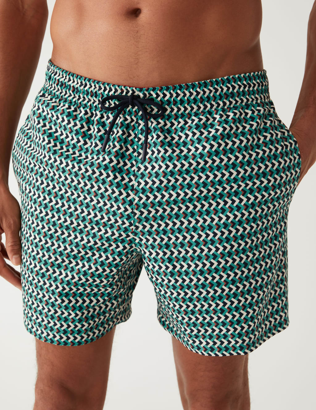 Quick Dry Geometric Print Swim Shorts image 1