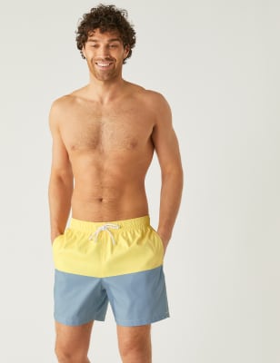 

Mens M&S Collection Quick Dry Colour Block Swim Shorts - Yellow Mix, Yellow Mix