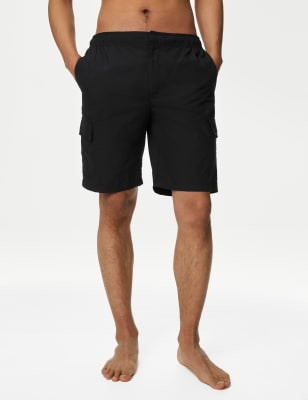 

Mens M&S Collection Schnell trocknende Cargo-Badeshorts mit Taschen - Black, Black