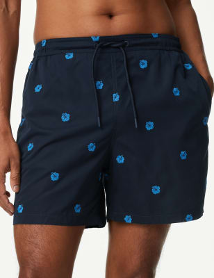 M&S Mens Quick Dry Swim Shorts - Dark Navy, Dark Navy,Pale Blue,Rose