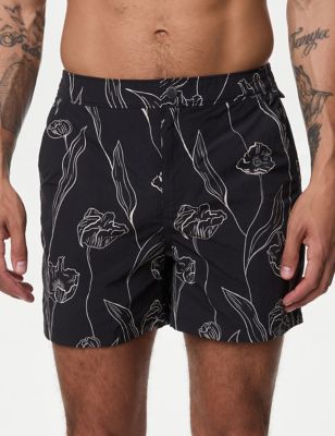 Autograph Men's Quick Dry Floral Swim Shorts - XXLREG - Black Mix, Black Mix