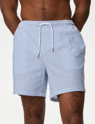 

Mens M&S Collection Schnell trocknende Seersucker-Schwimmshorts - Sea Green, Sea Green