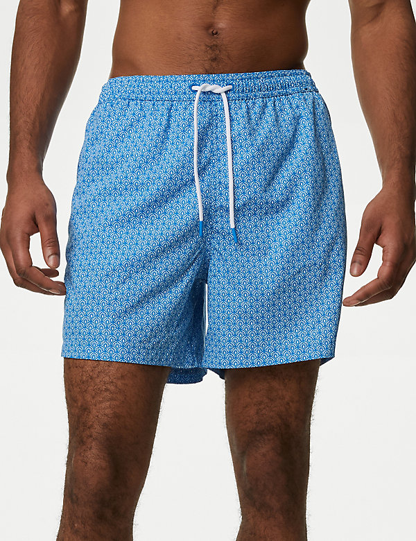 Quick Dry Geometric Print Swim Shorts - AT