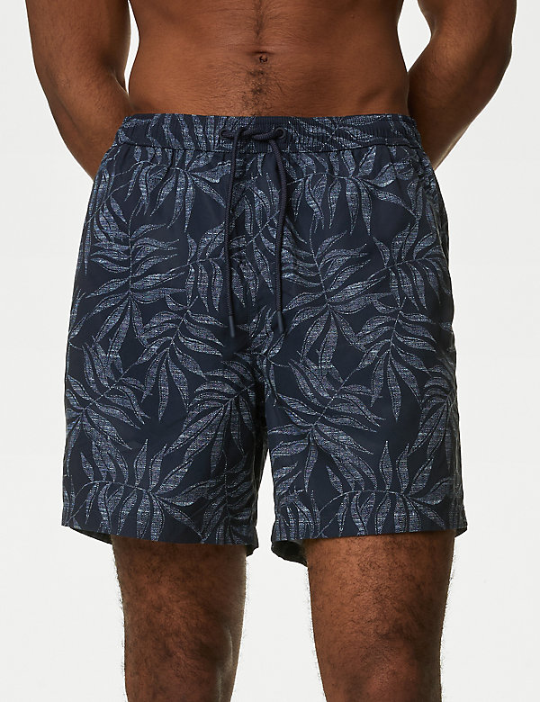 Quick Dry Palm Print Swim Shorts - DE