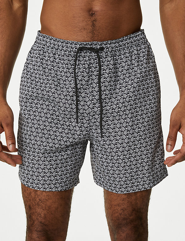 Quick Dry Geometric Print Swim Shorts - AT