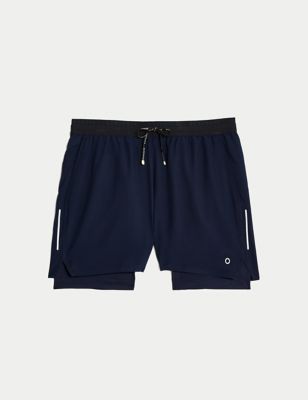 Two Layer Drawstring Zip Pocket Shorts