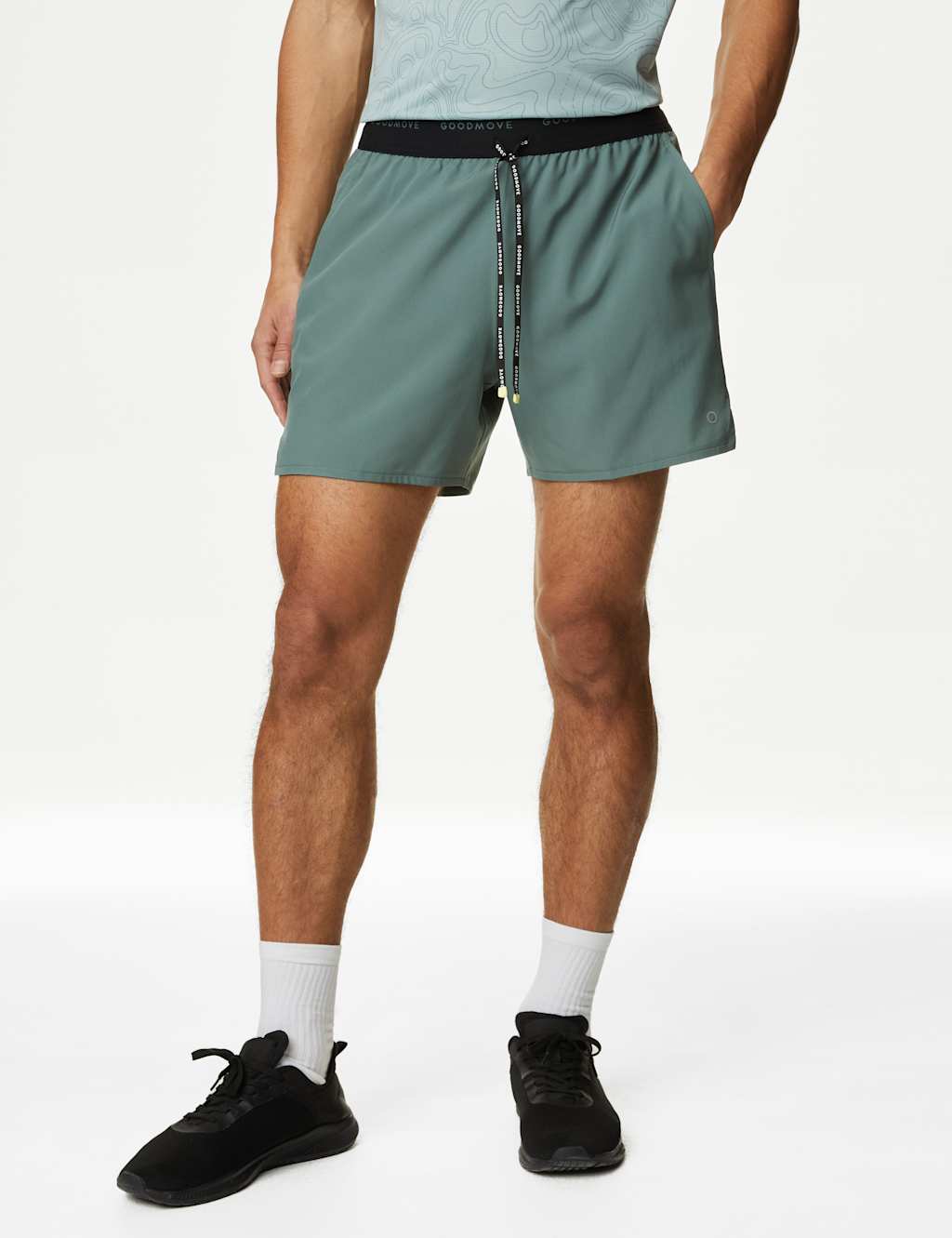 Two Layer Drawstring Zip Pocket Shorts image 4