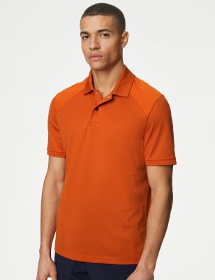 Goodmove Men's Trek Quick Dry Polo Shirt - XXXLREG - Dark Orange, Dark Orange,Khaki,Black