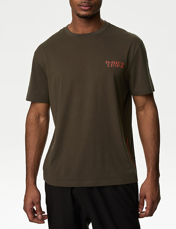Camiseta con algodón con gráfico de gradilla - ES