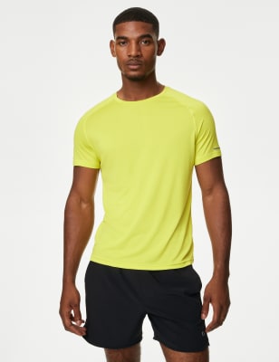 MARKS & SPENCER GOODMOVE MENS YELLOW QUICK DRY TRAINING TSHIRT Size M Bnwt