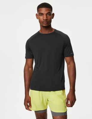 Marks And Spencer Mens GOODMOVE Quick Dry Training T-Shirt - Black