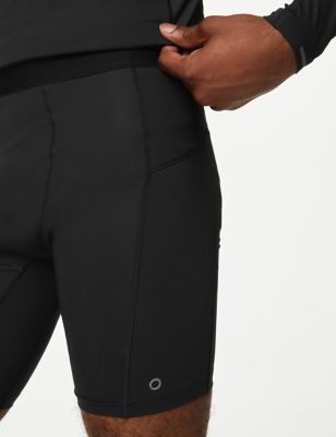 Goodmove Men's Base Layer Shorts - MSTD - Black, Black,Blue/Grey