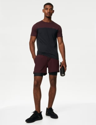 

Mens Goodmove Colour Block Training T-Shirt - Dark Burgundy, Dark Burgundy