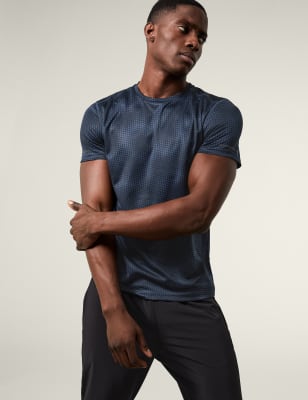 

Mens Goodmove Trainings-T-Shirt mit Muster - Medium Navy, Medium Navy