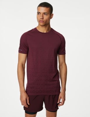 

Mens Goodmove Seam Free Printed Training T-Shirt - Dark Burgundy, Dark Burgundy