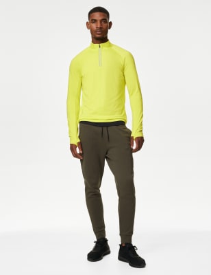 

Mens Goodmove Half Zip Long Sleeve Top - Limeade, Limeade