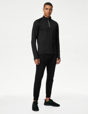 STRETCH FLEECE HALF-ZIP T-SHIRT