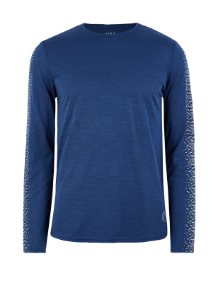 

Mens M&S Collection Active Long Sleeve T-Shirt - Indigo, Indigo