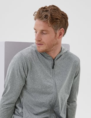 

GOODMOVE Sudadera con capucha de entrenamientoMens - Mid Grey Marl, Mid Grey Marl