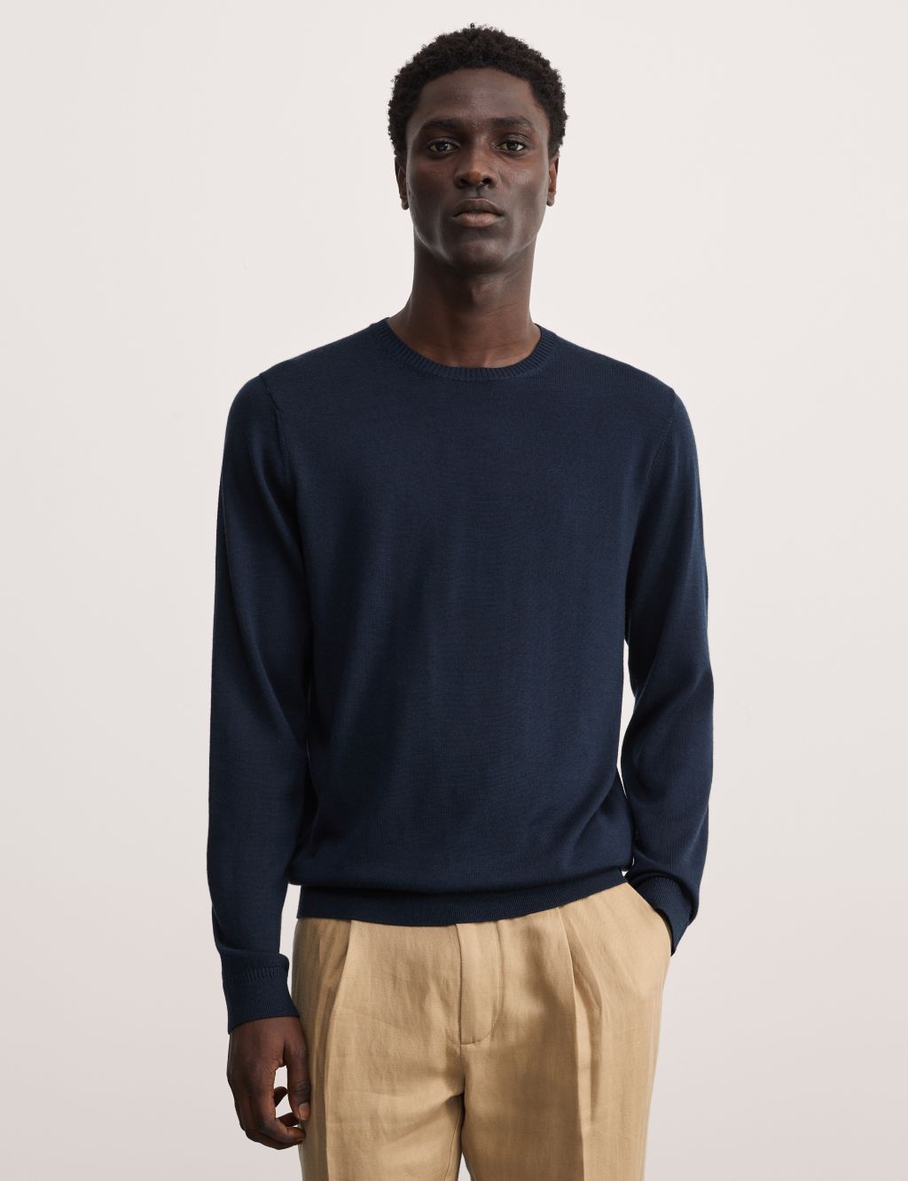 Merino Wool Rich Knitted Jumper with Silk