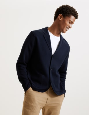 

Mens Autograph Gestrickter Blazer aus Baumwolle und Modal - Navy, Navy