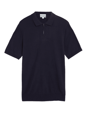 

Autograph Polo de punto de algodón de sedaMens - Navy, Navy