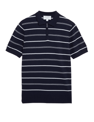 

Autograph Polo de punto de rayas de algodón de sedaMens - Navy Mix, Navy Mix
