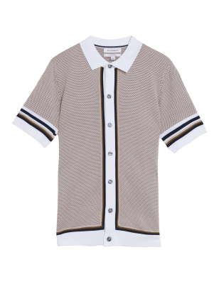 

Mens Autograph Cotton Modal Knitted Polo Shirt - Neutral, Neutral