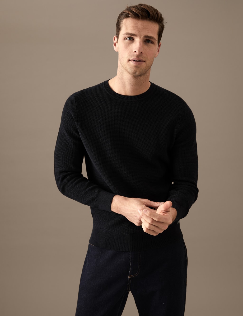 Pure Supima® Cotton Crew Neck Jumper image 1