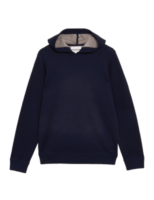 

Autograph Sudadera con capucha de punto de doble cara con lanaMens - Dark Navy, Dark Navy