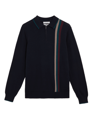 

Autograph Polo de punto de rayas 100% algodónMens - Navy Mix, Navy Mix