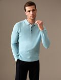 Pure Cotton Textured Knitted Polo Shirt