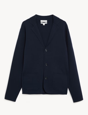 

Mens Autograph Cotton Modal Blend Knitted Blazer - Navy, Navy