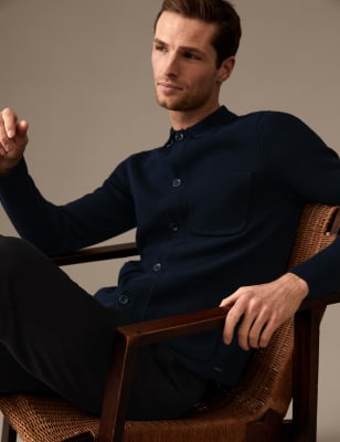 

Mens Autograph Strickjacke aus Baumwolle und Modal - Dark Navy, Dark Navy