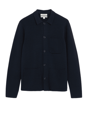 

Mens Autograph Cotton Modal Knitted Jacket - Dark Navy, Dark Navy