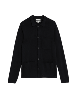 

Mens Autograph Cotton Modal Knitted Jacket - Black, Black