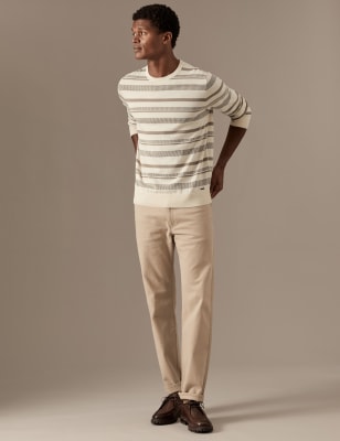 

Mens Autograph Pure Supima® Cotton Striped Jumper - Ecru Mix, Ecru Mix